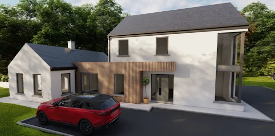 3d concept of an architectural design of a residential house in westmeath